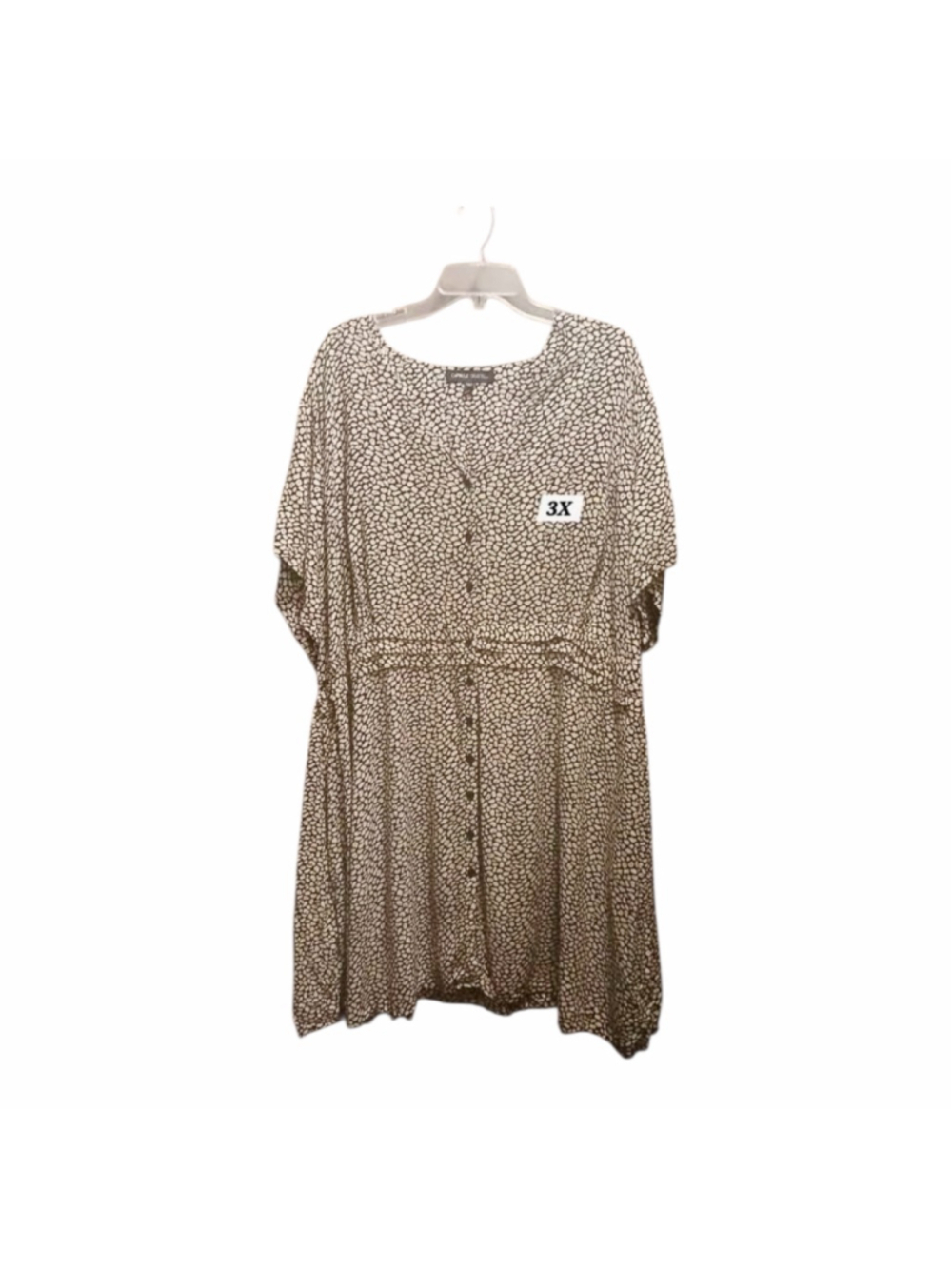 Capsule Women’s Tan Black Print Dress 3X Short Sleeve JC648